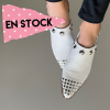 Puntilla Carlota en cuero blanco graneado