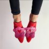 Puntilla Ofelia reno rojo y cuero fucsia • A pedido