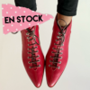 Botín Julia en rojo italiano graneado