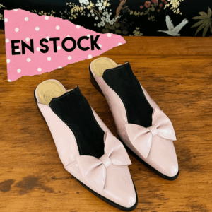 Puntilla Magnolia richato rosa y reno negro