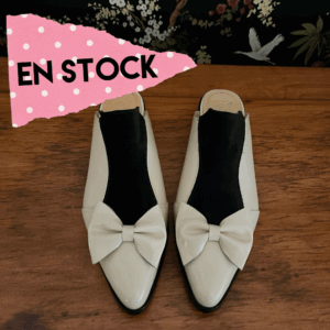 Puntilla Magnolia richato marfil y reno negro