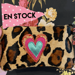 Billetera abundantia de piel pelo leopardo