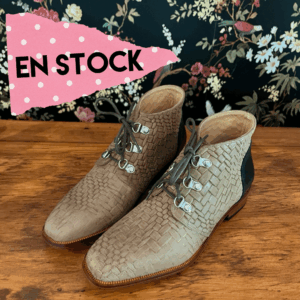 Botin Gracia cuero trenzado Vicuña