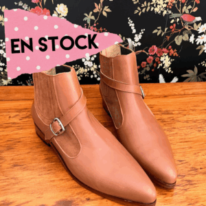 Botín Noema cuero camel y reno habano