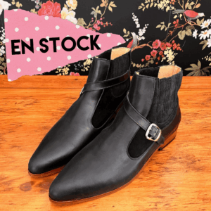 Botín Noema cuero y reno negro