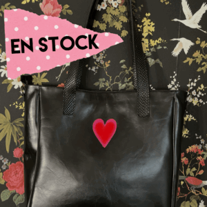 Bolso tote Lau cuero y escama  negro