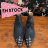 Botin Maria Emiliana en cuero black  carbón